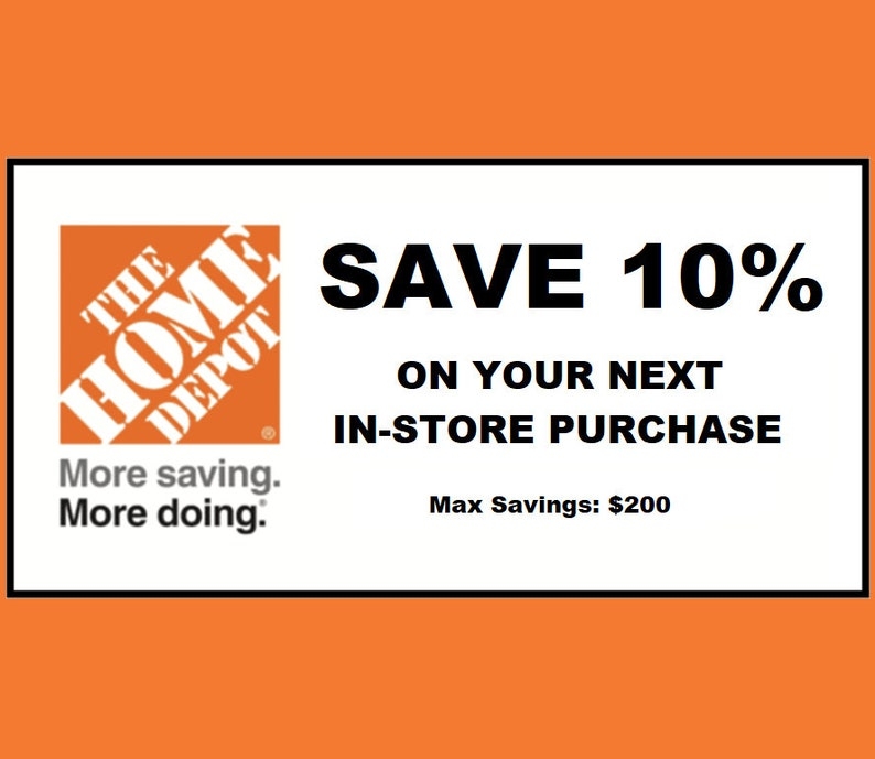Home Depot 10 Off Printable Coupon