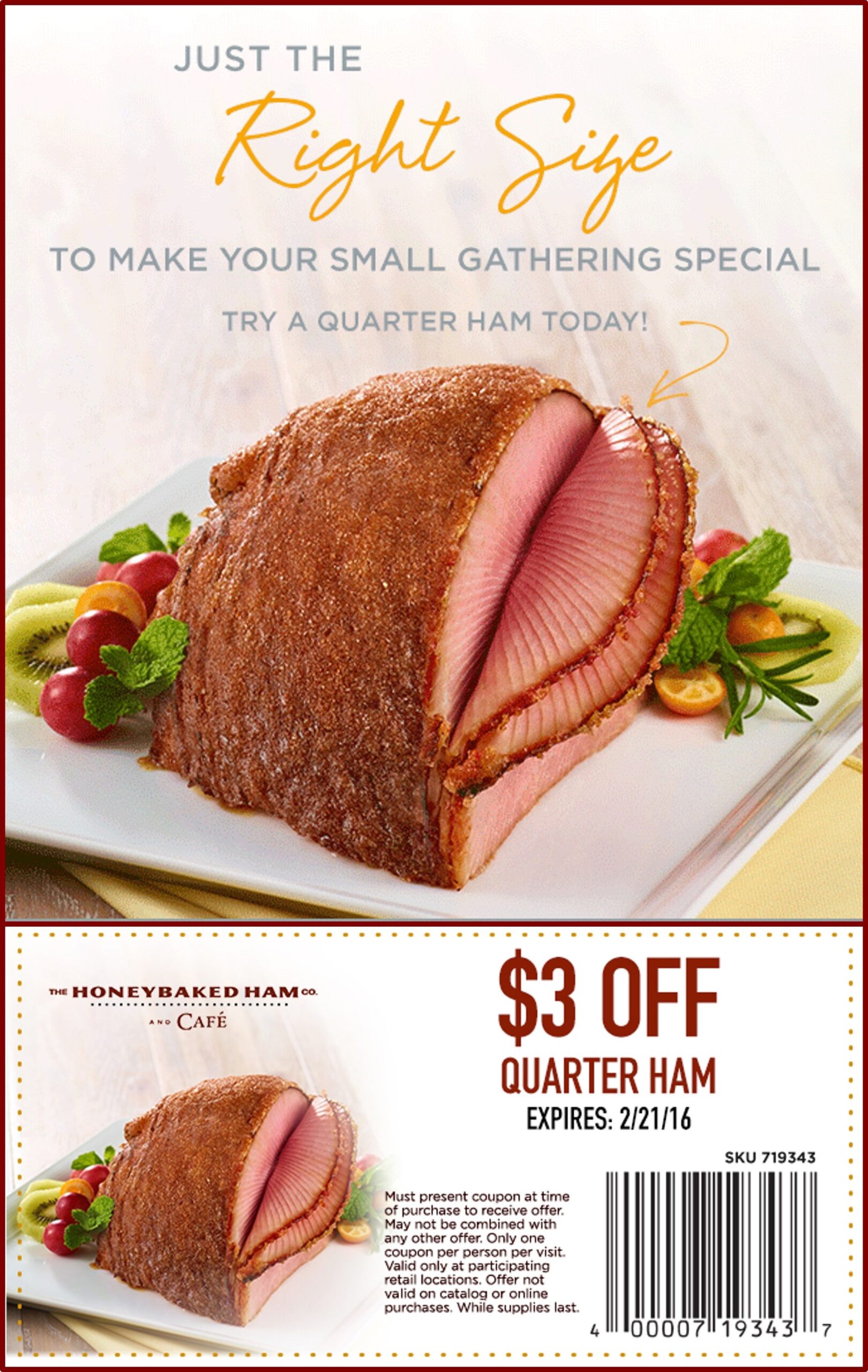 Honey Baked Ham 7 Off Coupon Printable
