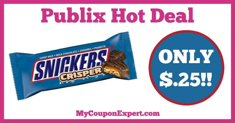 Hot Deal Alert Snickers Bar Only 25 At Publix From 1 7 1 27