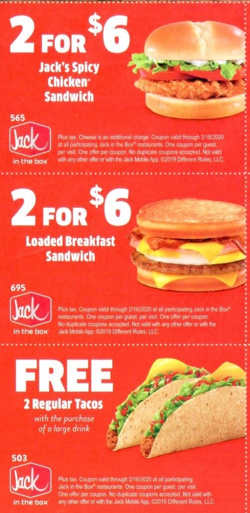 Jack Box Coupons Printable