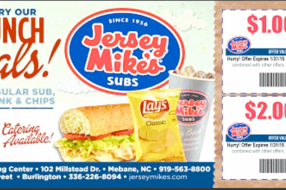 Jersey Mike 39 s Coupons Printable