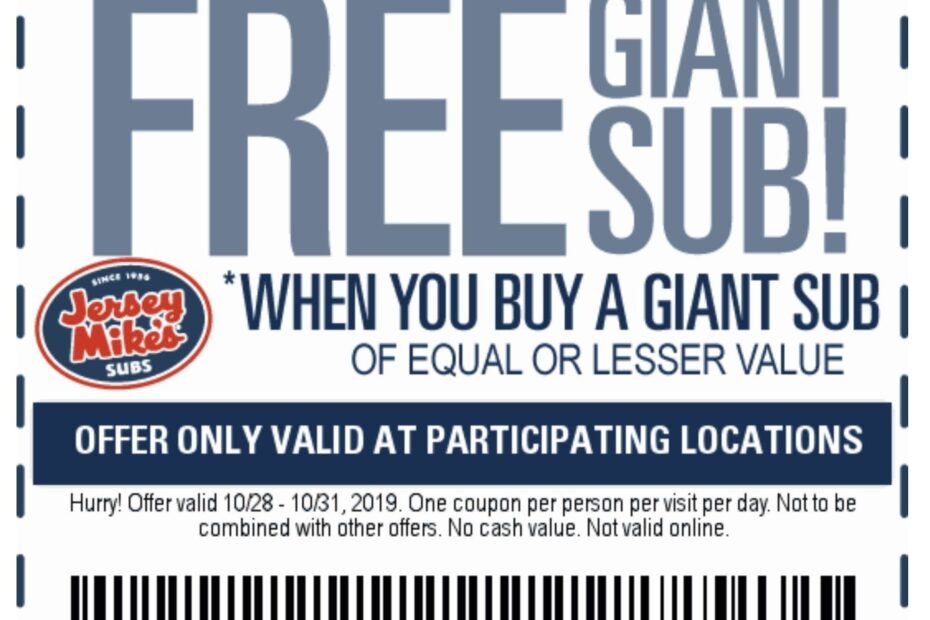 Jersey Mikes Coupons Buy One Get One Free 2024 Cilka Pollyanna