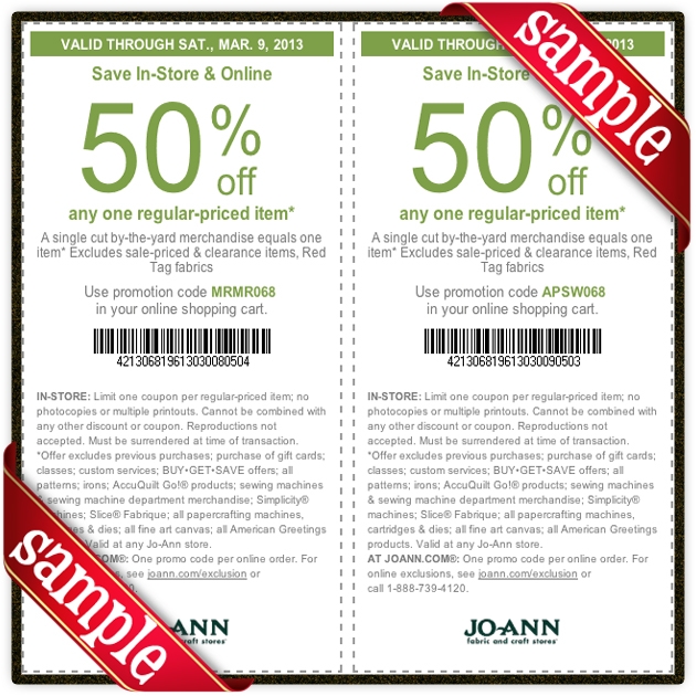 Joann Printable Coupon December 2016