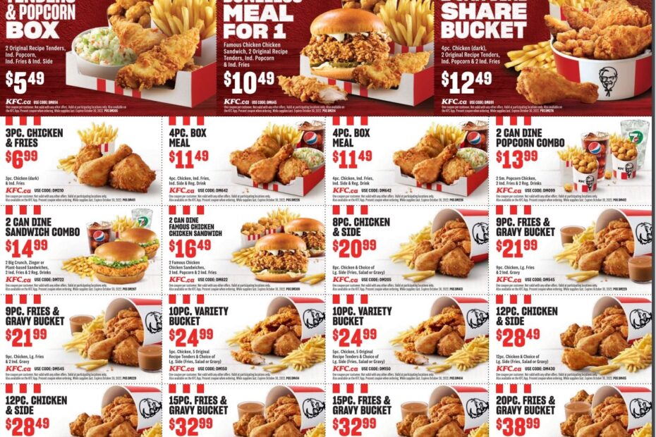 KFC Coupons Alberta Printable