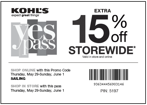 Kohl 39 s Printable Store Coupons 15 Off Your Retail Helper