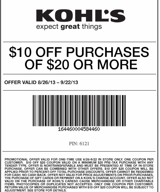 Kohl Printable Coupons