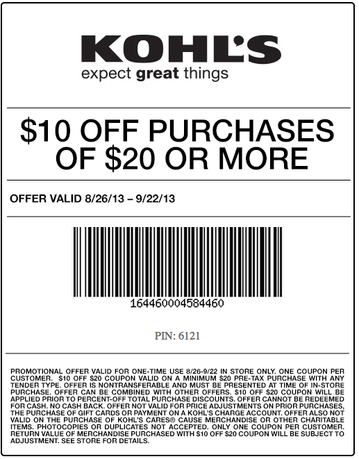 Kohl Printable Coupons