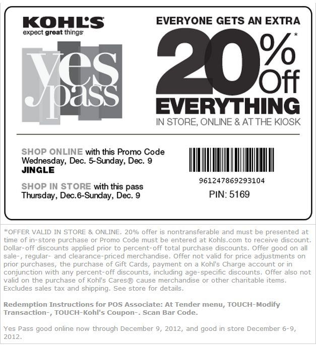 Kohls Printable Coupon Handy Printable Materials
