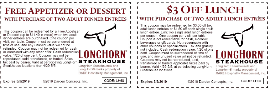 Longhorn Coupons 2021 Printable Bmp uber