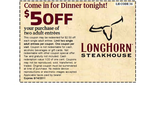 Longhorn Free Appetizer Printable Coupon Free Templates Printable