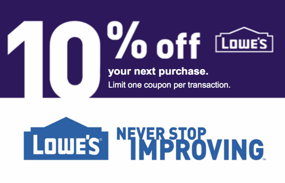 Lowes 10 OFF Printable Coupon Delivered Instantly To Your Inbox Quik