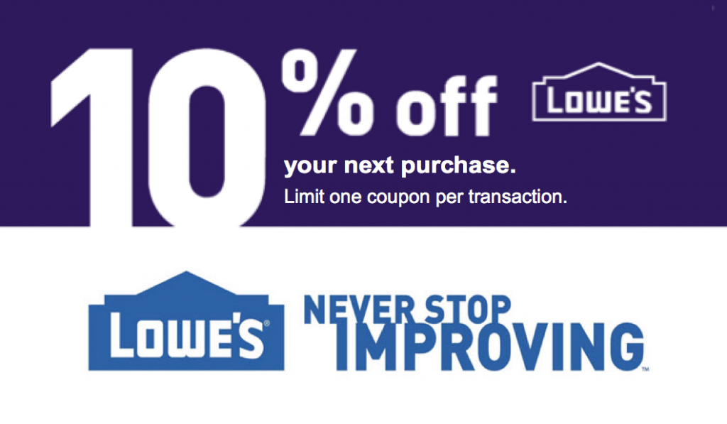 Lowes 10 OFF Printable Coupon Delivered Instantly To Your Inbox Quik 