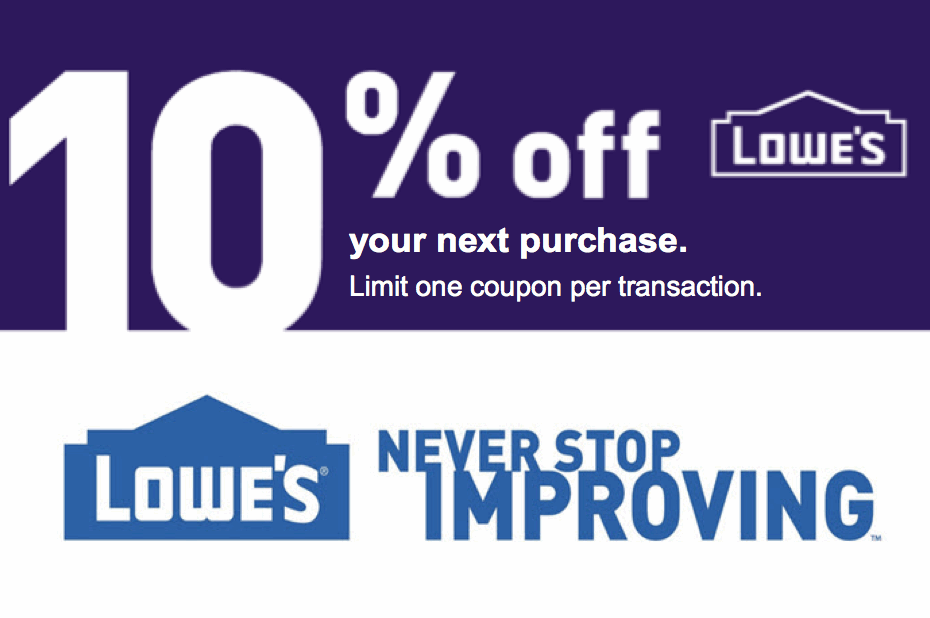 Lowes 10 OFF Printable Coupon Delivered Instantly To Your Inbox Quik