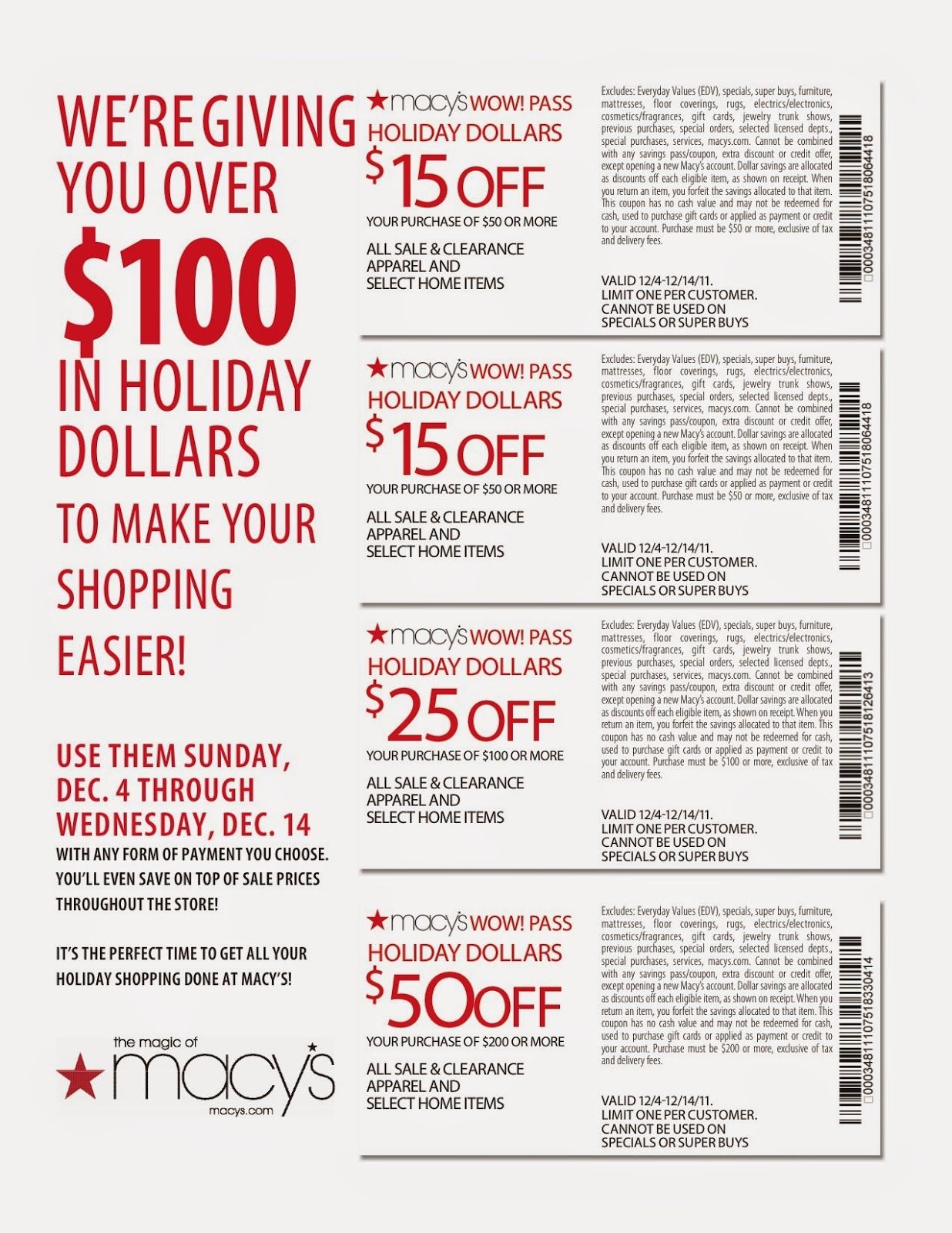 Macys Coupon In Store Printable