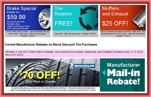 Mavis Tire Printable Coupon