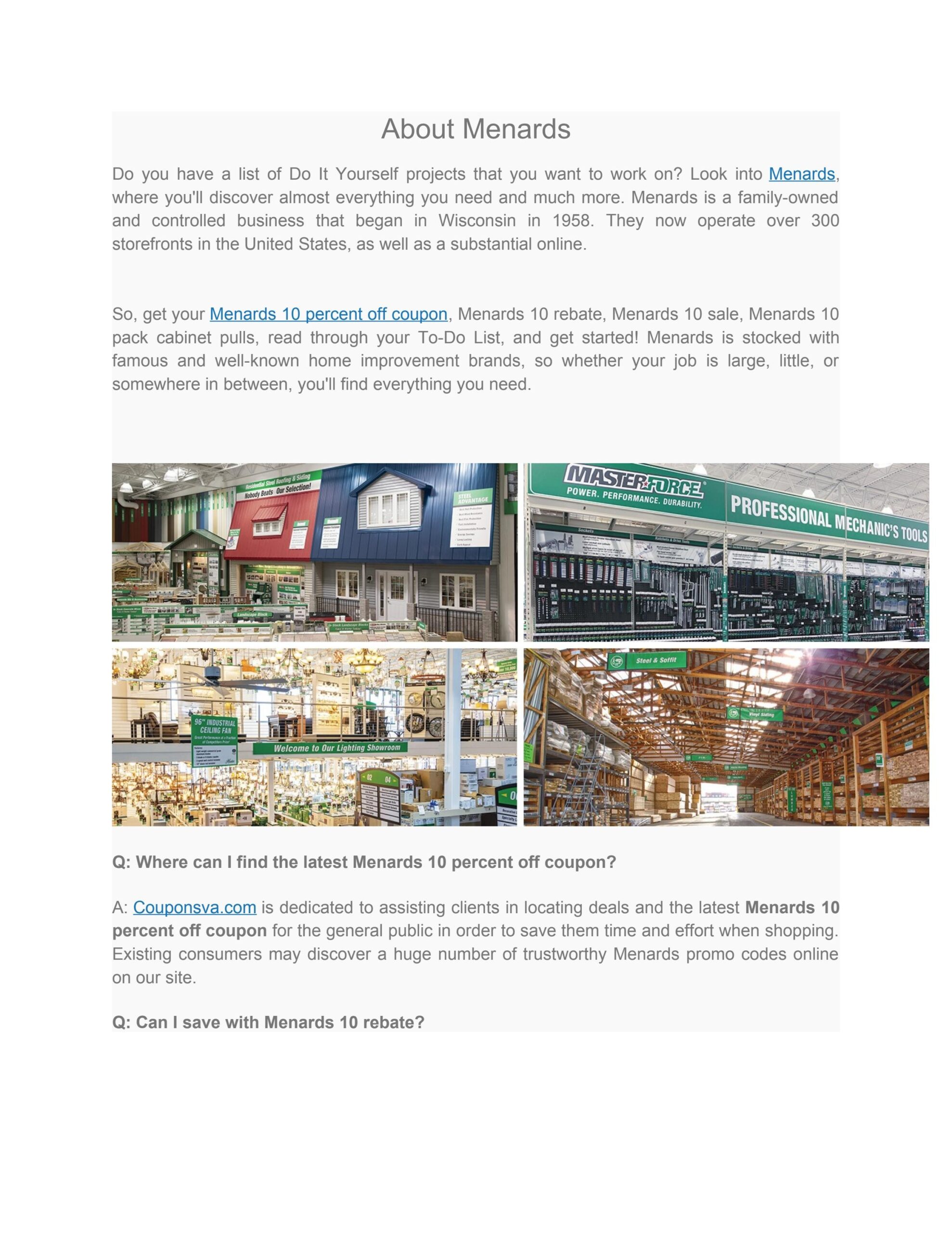 Menards 20 Percent Off Coupon Printable