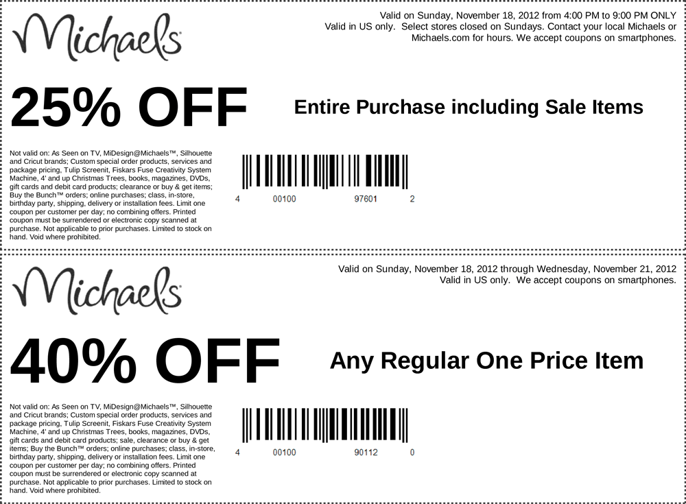 Michael Coupons 50 Off Printables