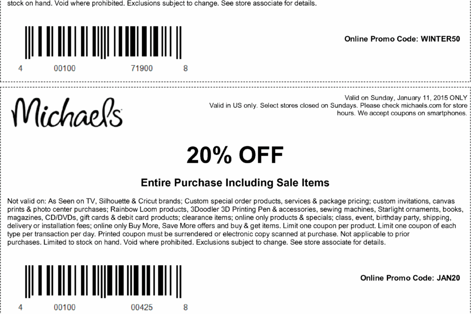 Michaels In Store Printable Coupon