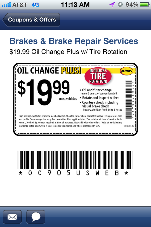 Midas Oil Change Coupons Printable