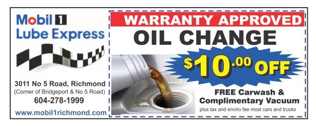 Oil Change 10 00 Off At Mobil 1 Lube Express Auto Repair Coupons 