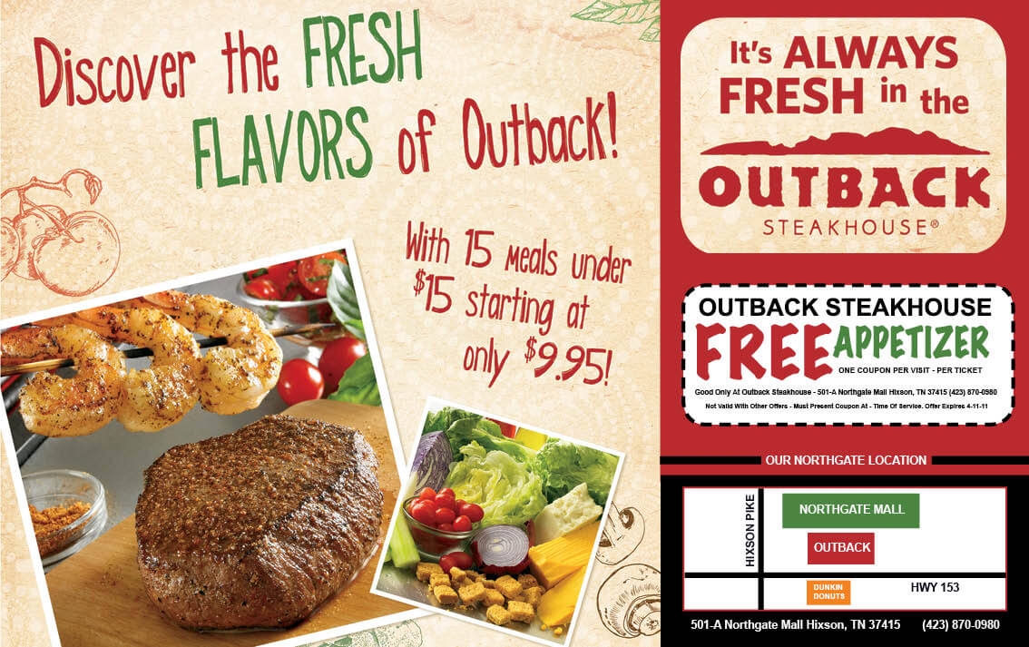 Outback Steakhouse Printable Coupons