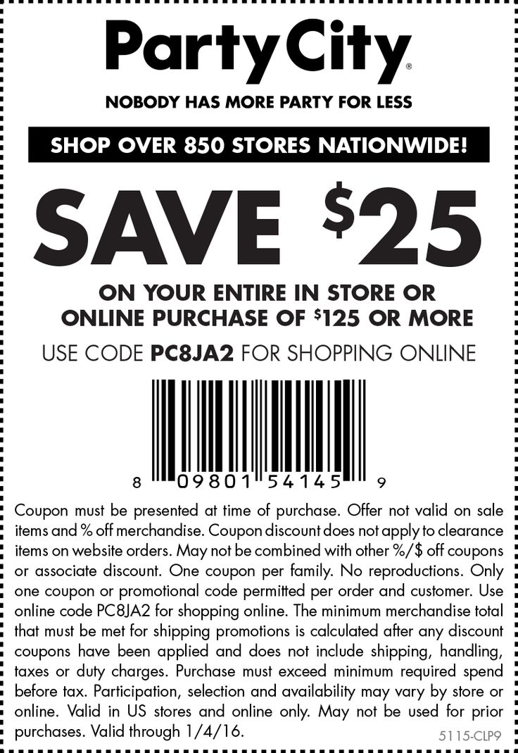 Party City Discount Coupons Printable S oldvictheatre