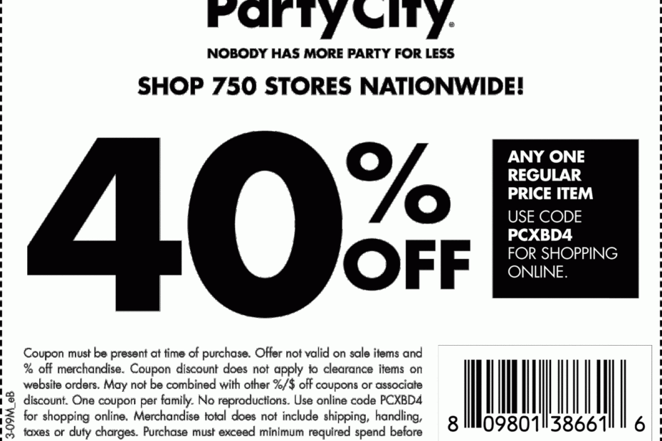 Party City Printable Coupon