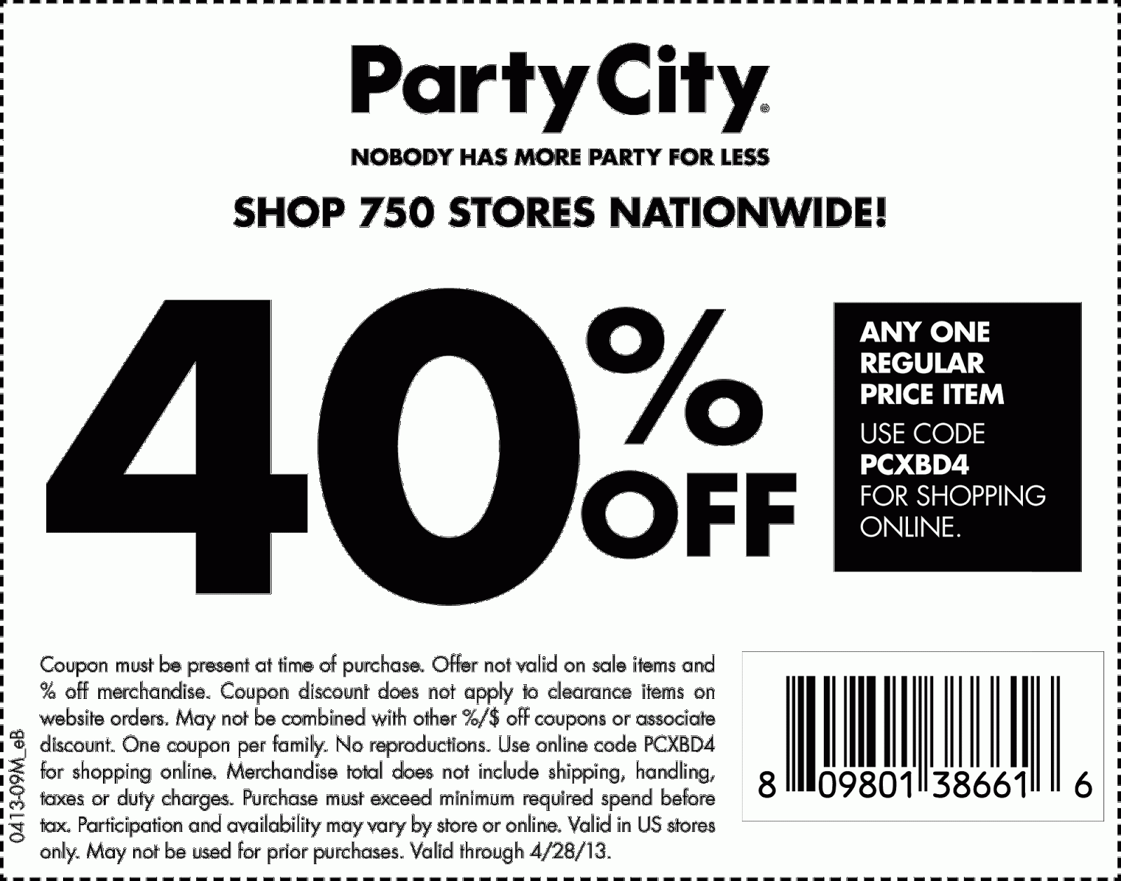 Party City Printable Coupon