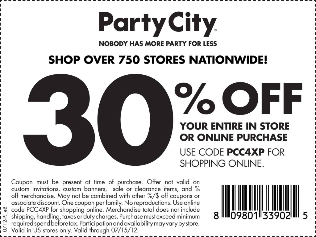 Party City Store Coupons Printable Printable Party