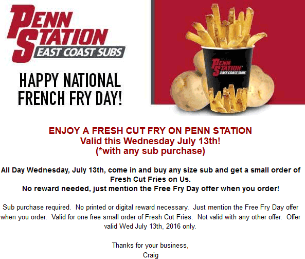 Penn Station Coupons Printable