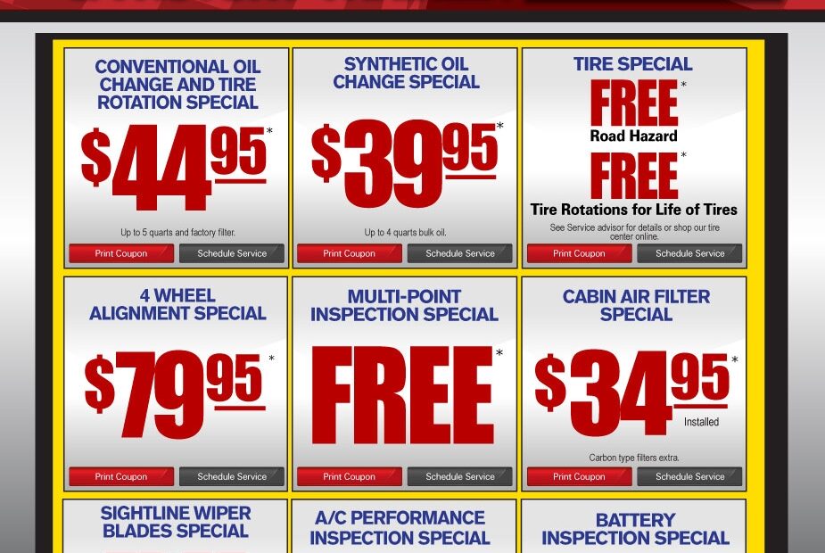 Performance Toyota Service Specials