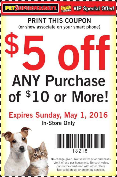Pet Supermarket Printable Coupons