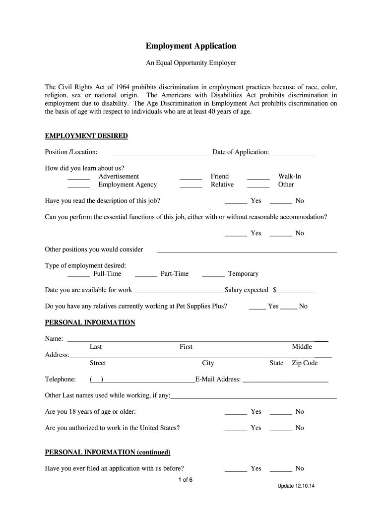 Pet Supplies Plus Application Pdf Fill Out And Sign Printable PDF 
