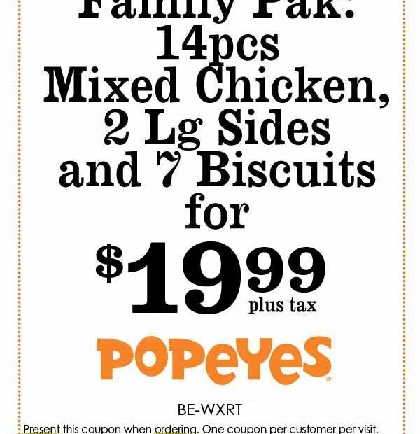 Popeyes Coupons 2025 Printable Kori Juline