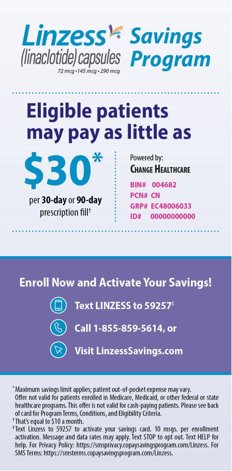 Prescription Savings For LINZESS linaclotide For HCPs