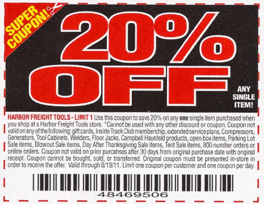 Printable 20 Off Harbor Freight Coupon