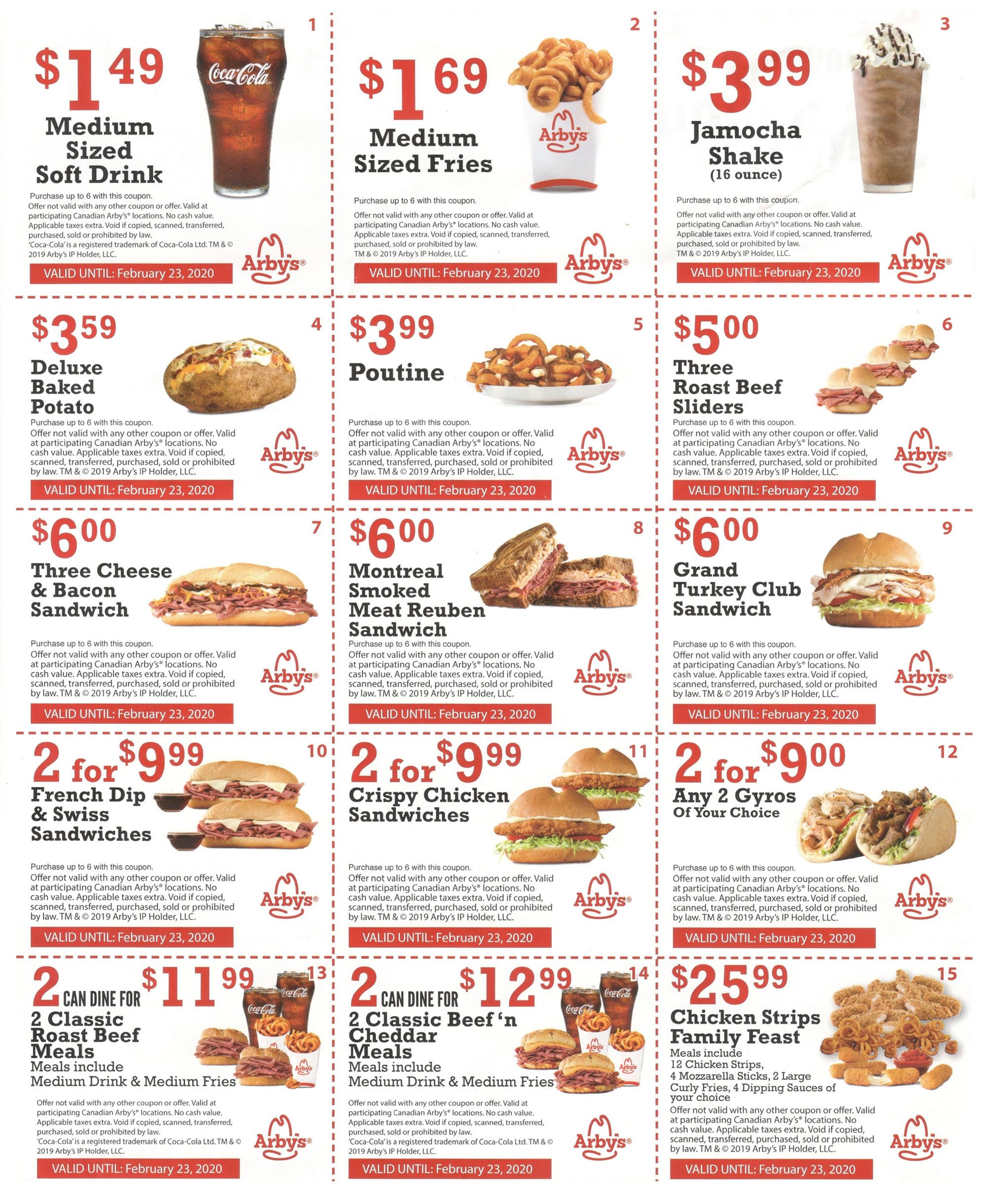 Printable Arby 39 s Coupons