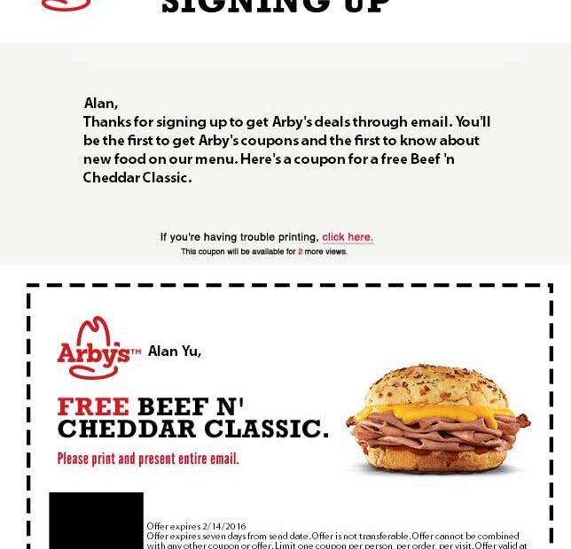 Printable Arby Coupons
