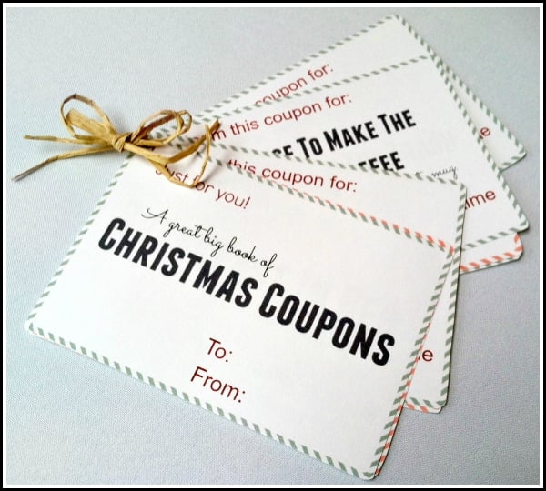 Printable Christmas Coupons Books Fun Last Minute Gift Idea 
