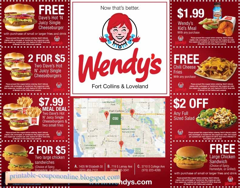 Printable Coupons 2018 Wendys Coupons