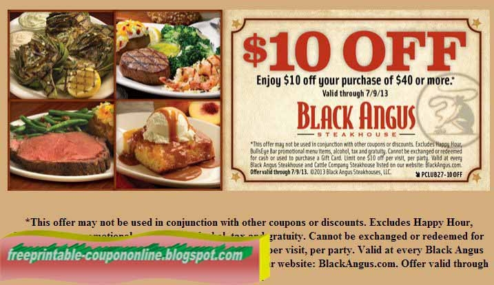 Printable Coupons 2021 Black Angus Steakhouse Coupons