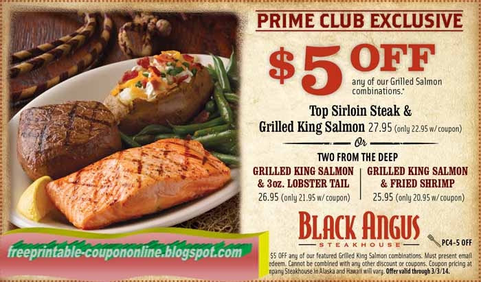 Printable Coupons 2021 Black Angus Steakhouse Coupons