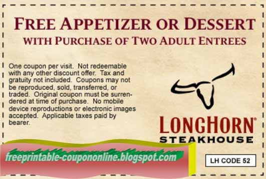 Printable Coupons Longhorn Steakhouse