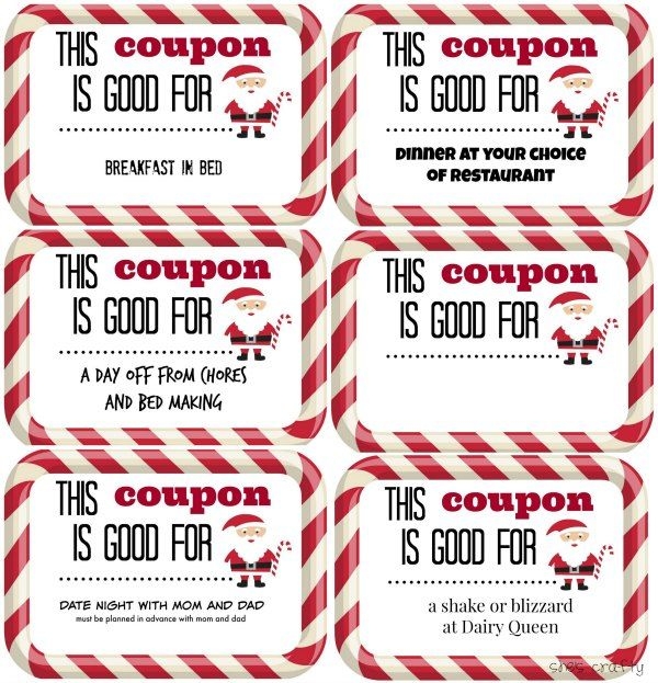 Printable Editable Free Printable Christmas Coupons