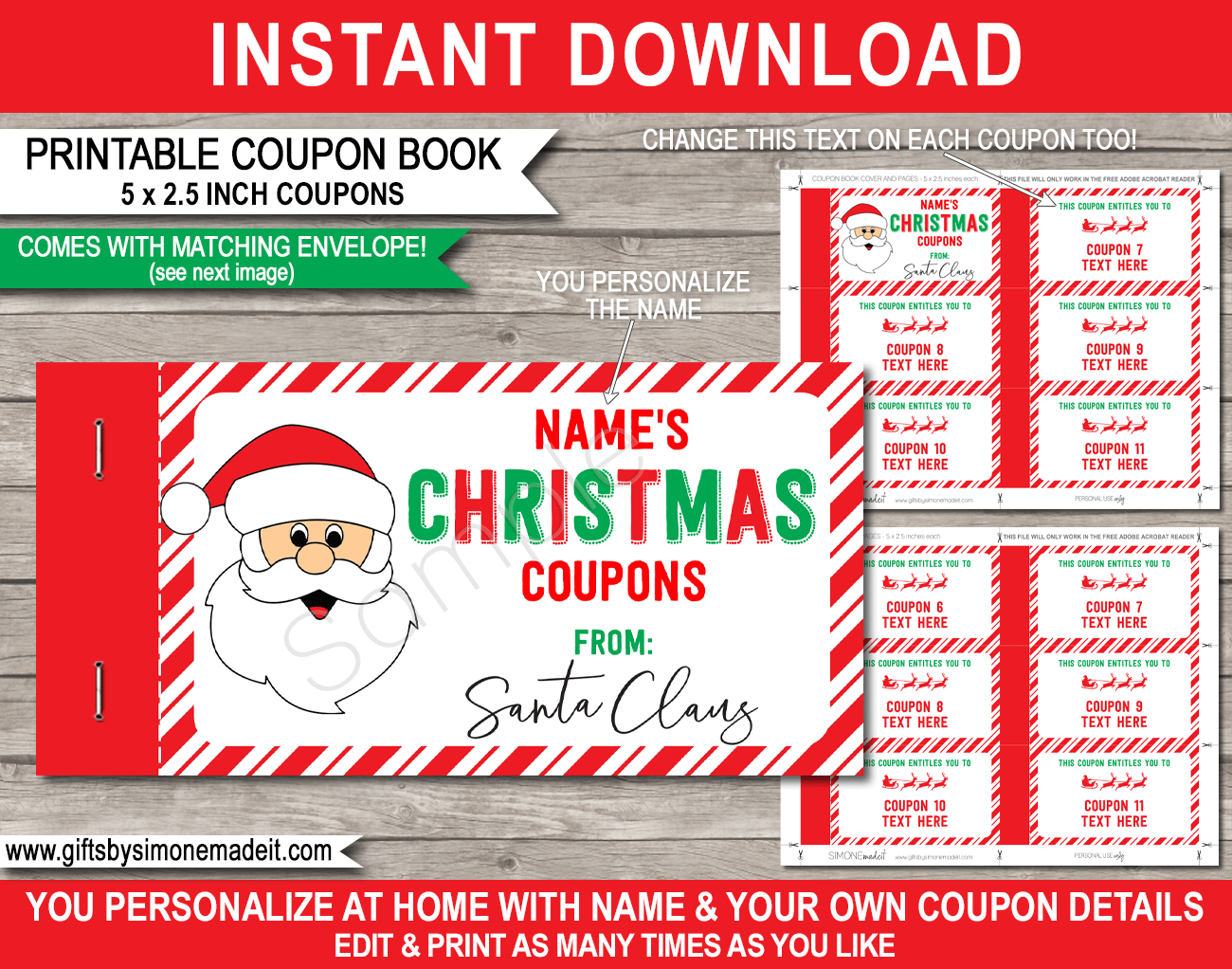 Printable Editable Free Printable Christmas Coupons