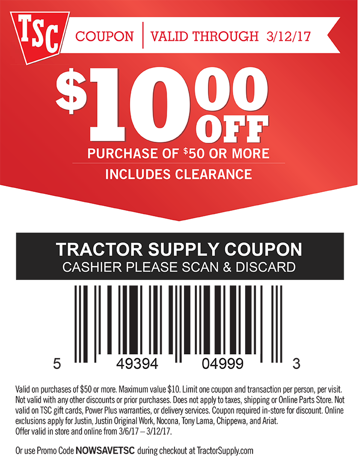 Printable In Store Tractor Supply Coupons Calendar Printables