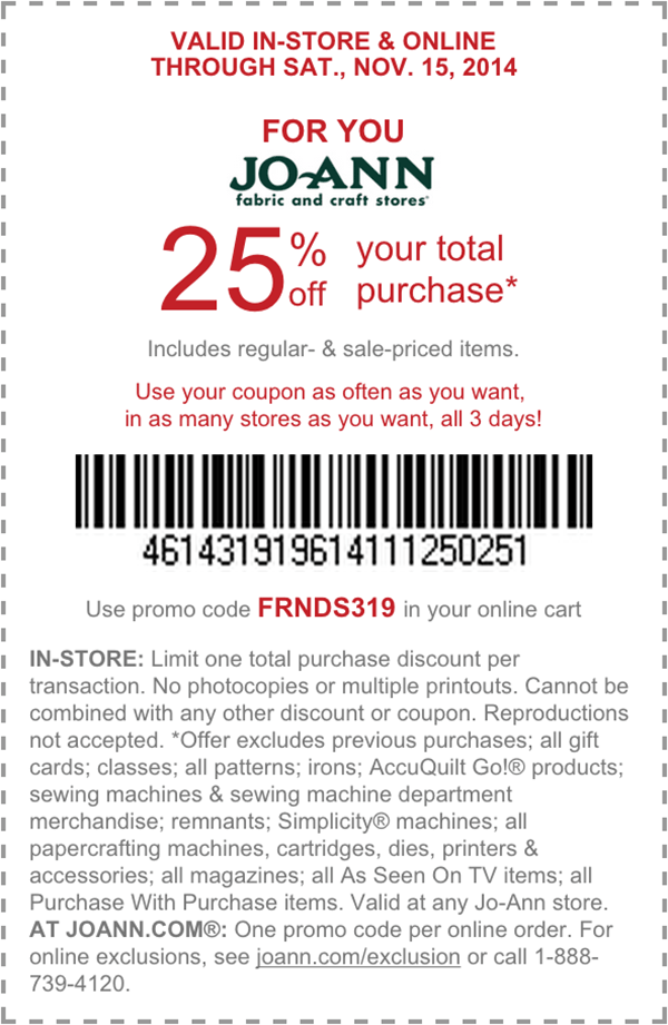 Printable Joann Coupons In Store Printable Word Searches