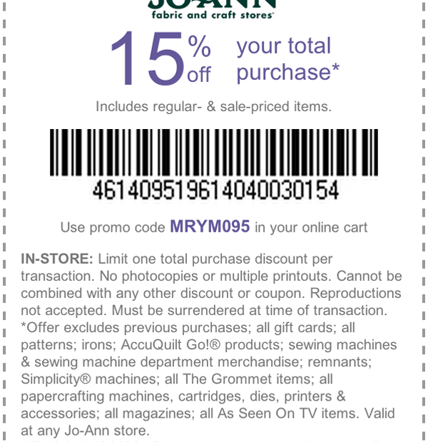 Printable Joann Fabric Coupons Calendar Printables