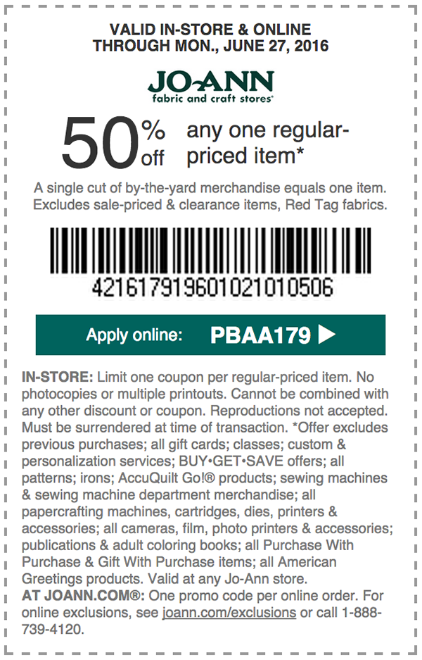 Printable Joann Fabric Coupons Calendar Printables