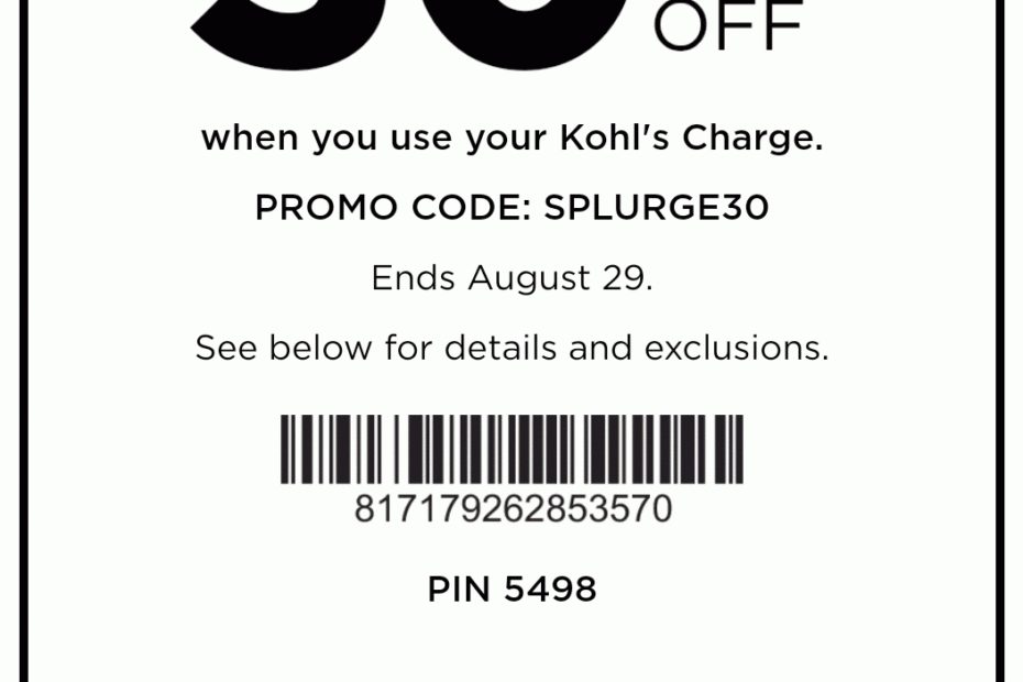 Printable Kohls Coupon Calendar Printables